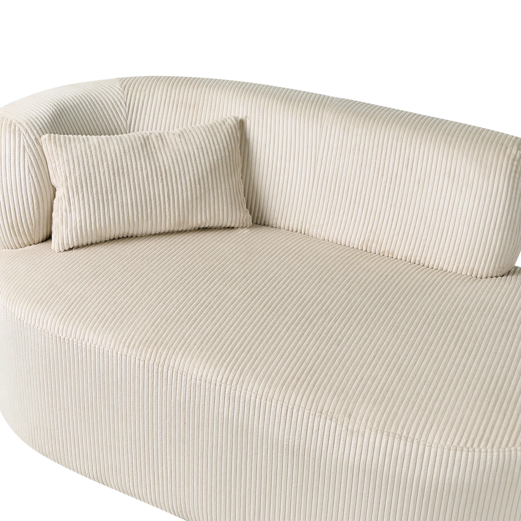 Beliani - VANVEY - Chaise longue - Beige - Linkszijdig - Corduroy - Image 5
