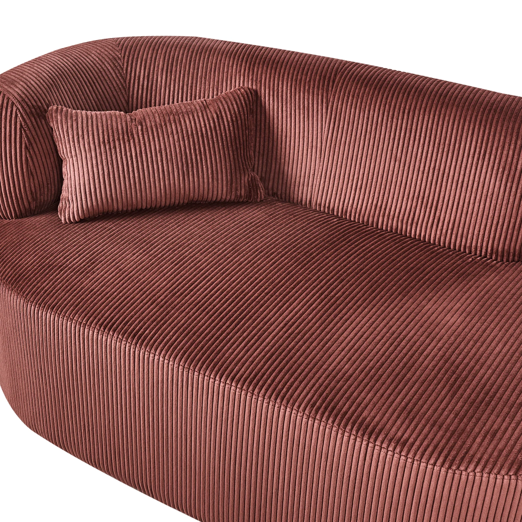Beliani - VANVEY - Chaise longue - Rood - Linkszijdig - Corduroy - Image 6