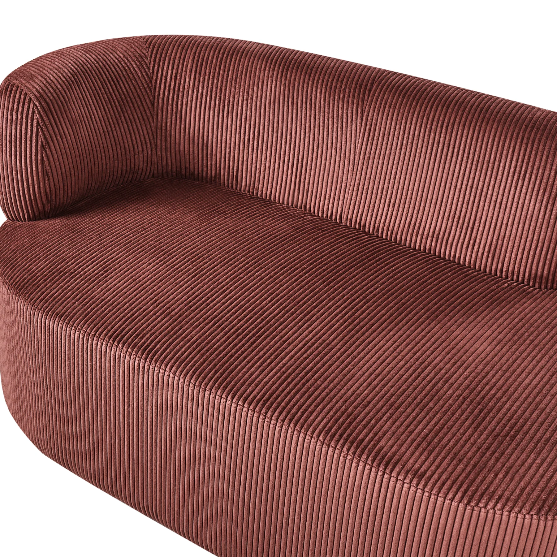 Beliani - VANVEY - Chaise longue - Rood - Linkszijdig - Corduroy - Image 7