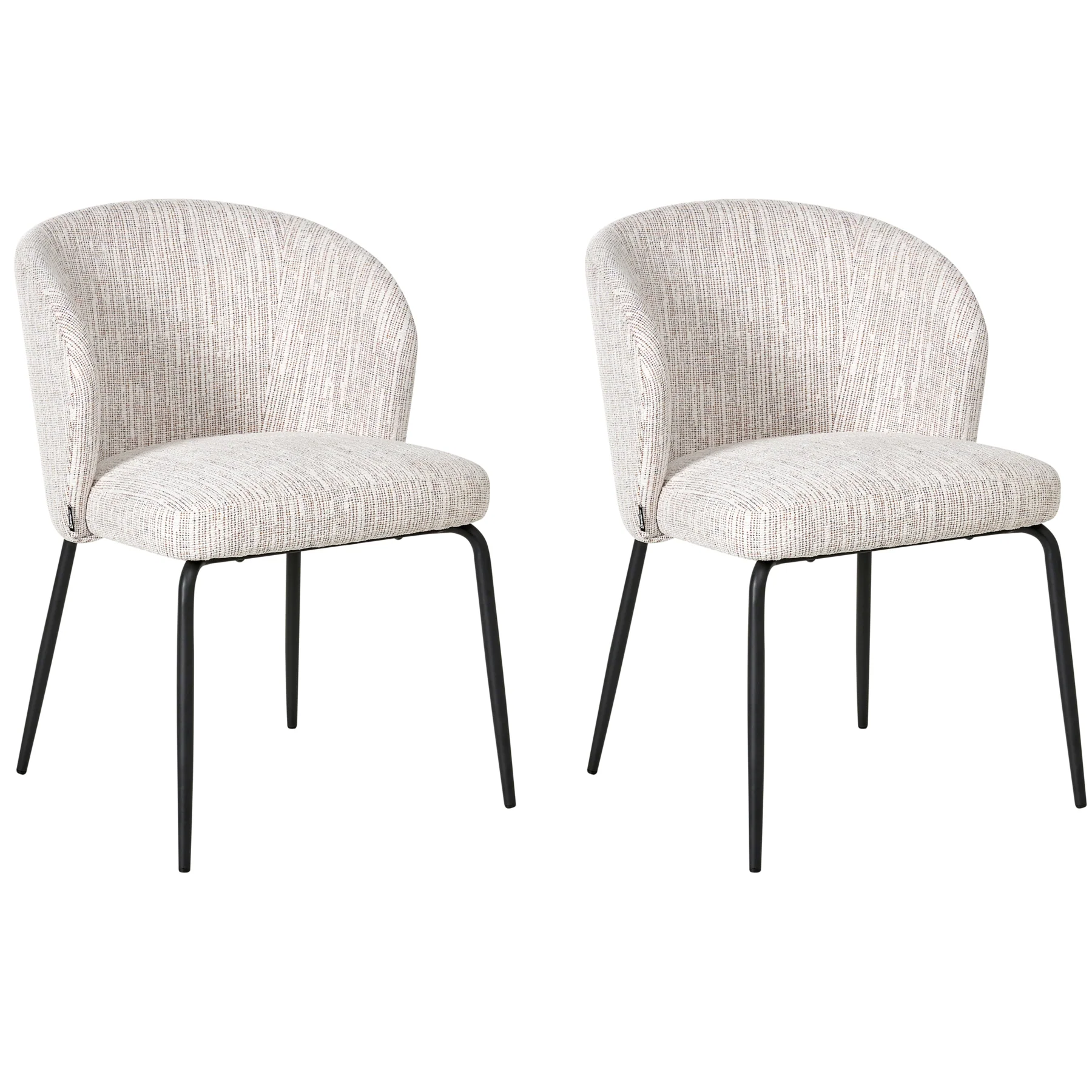 Beliani - ZANA - Eetkamerstoel set van 2 - Wit|Meerkleurig - Polyester - Image 3