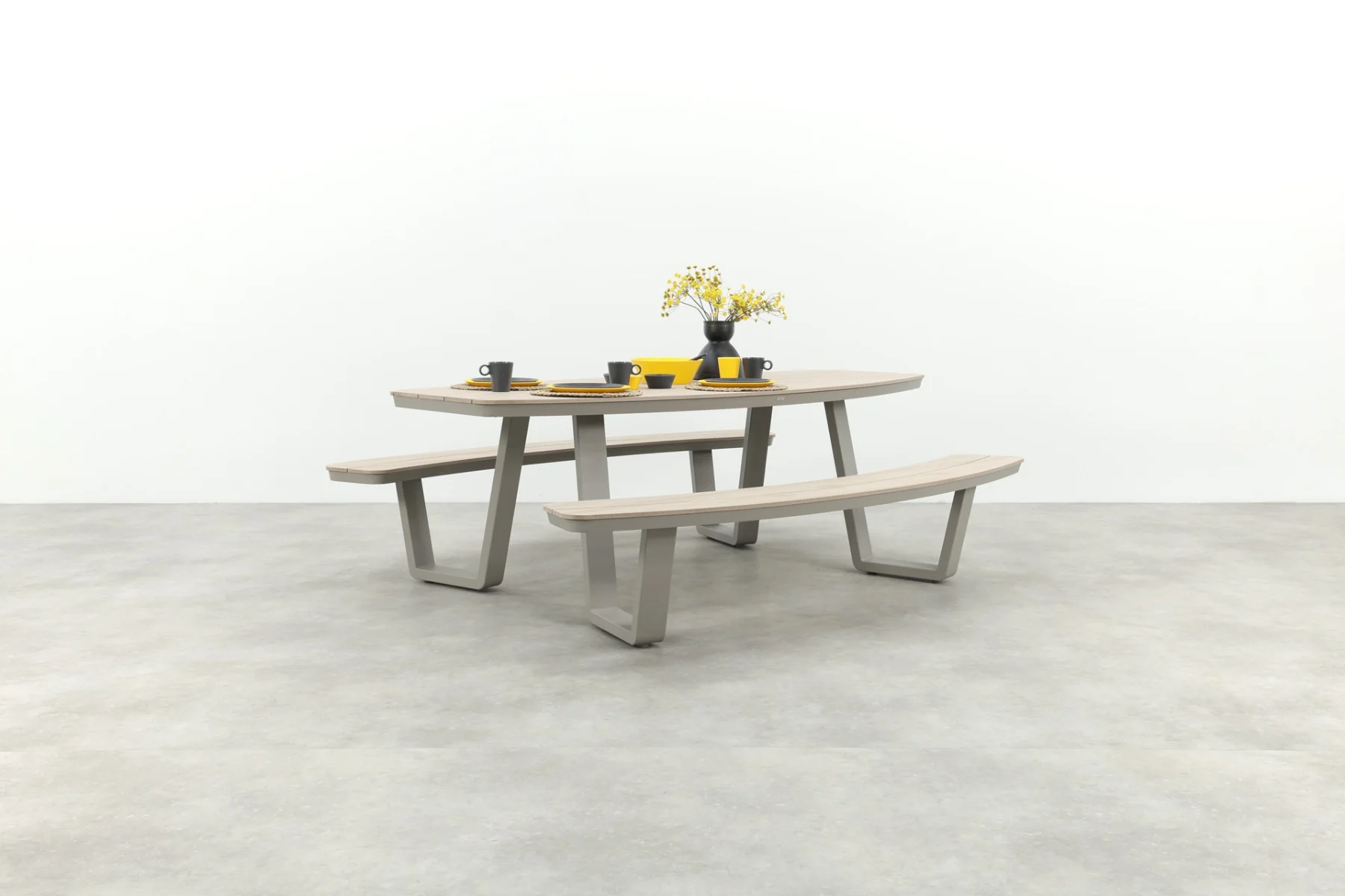 Bell aluminium picknick set ovaal - 220x193 cm - taupe - Image 3
