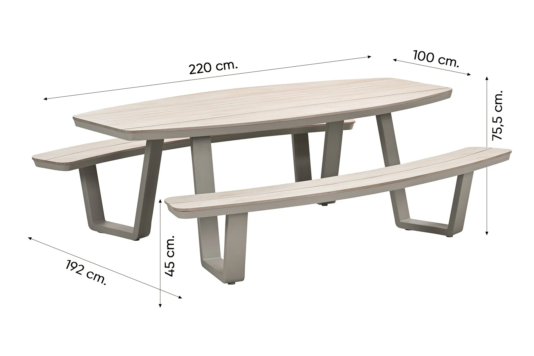Bell aluminium picknick set ovaal - 220x193 cm - taupe - Image 5