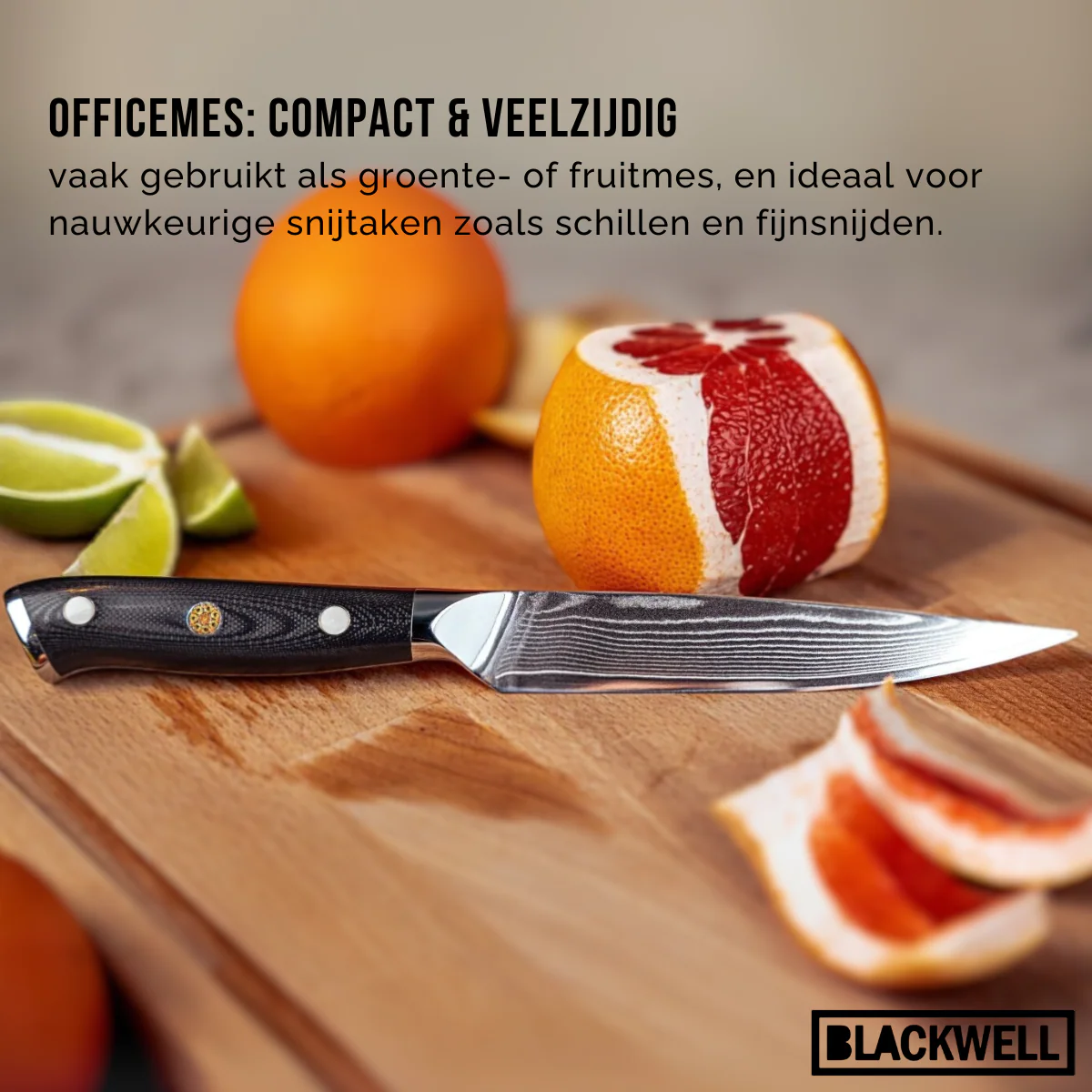 Blackwell Messenset (Koksmes + Santokumes + Nakirimes + Officemes) - Japanse stijl - 67 lagen damaststaal - VG10 - 4-delig - Image 5