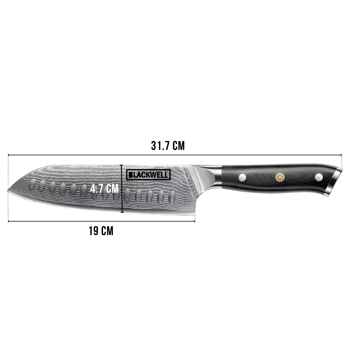 Blackwell Santokumes Japanse stijl - 67 lagen damaststaal - VG10 - 19 cm - Image 6