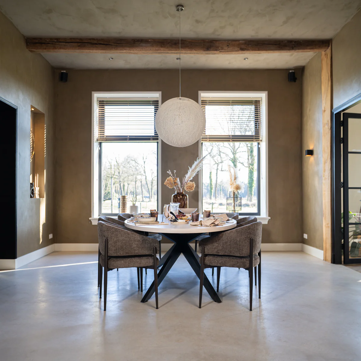 Bronx71 Eetkamerstoel Bret gemêleerde stof off white|bruin - Image 8