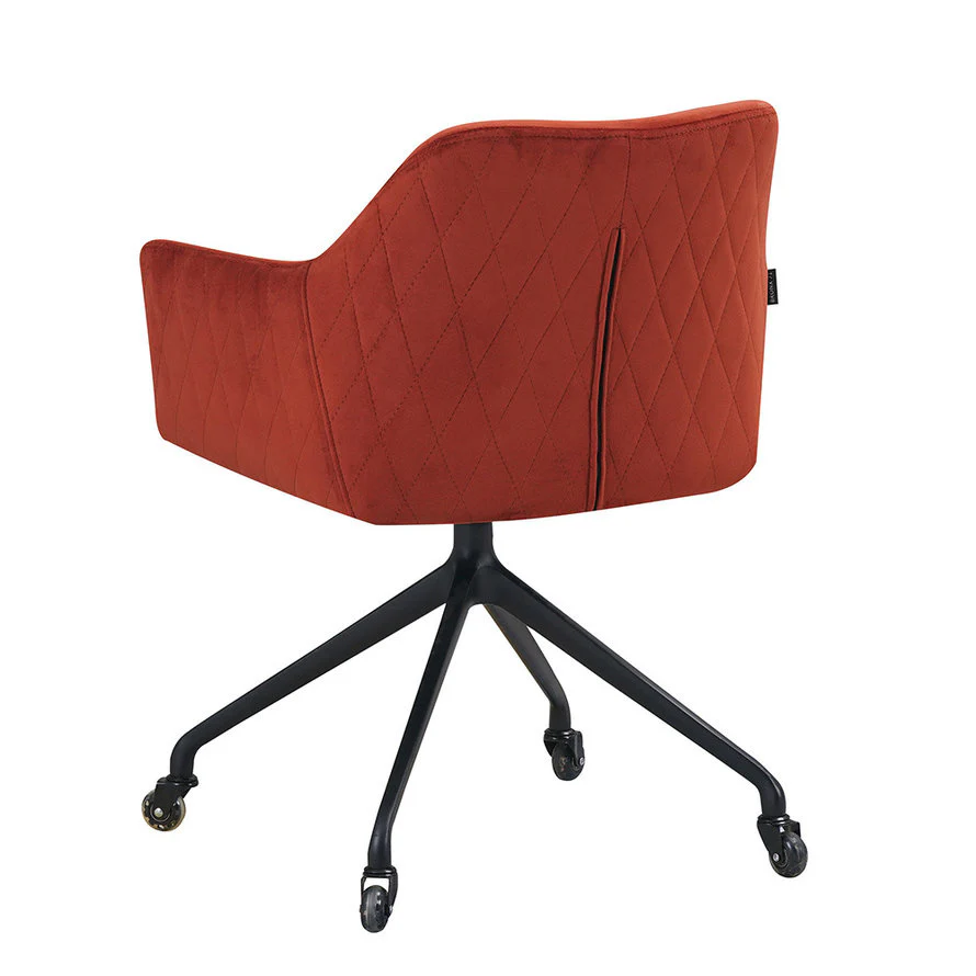 Bronx71 Eetkamerstoel met wieltjes Quinn koper velvet - - Image 3