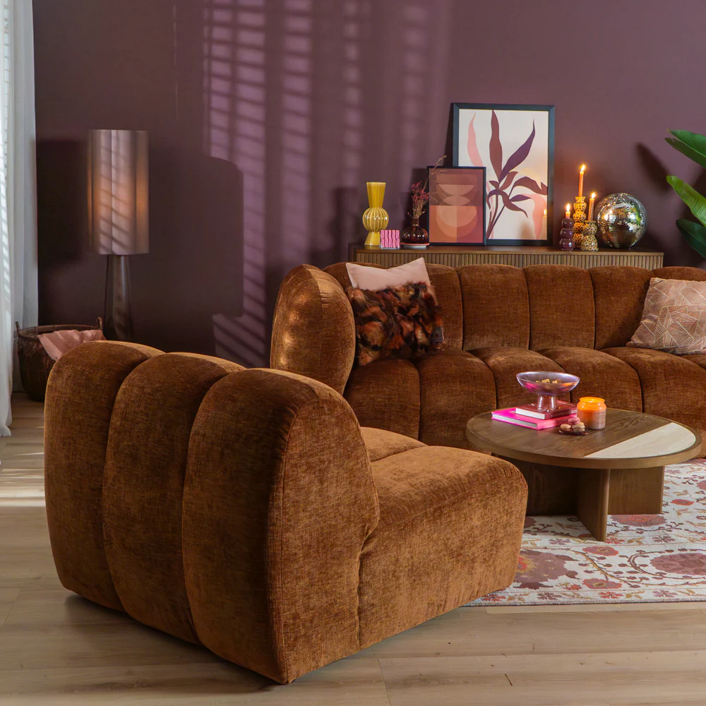 Bronx71 Fauteuil Luca chenille koper - Image 3