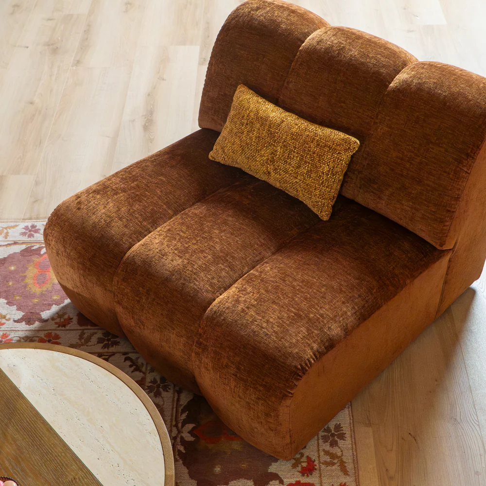 Bronx71 Fauteuil Luca chenille koper - Image 5