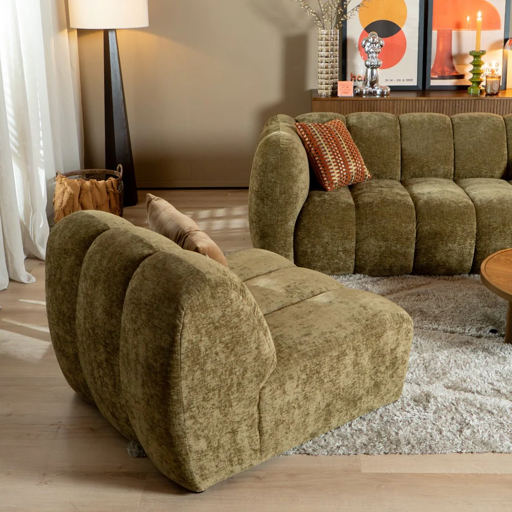 Bronx71 Fauteuil Luca chenille olijf groen - Image 10