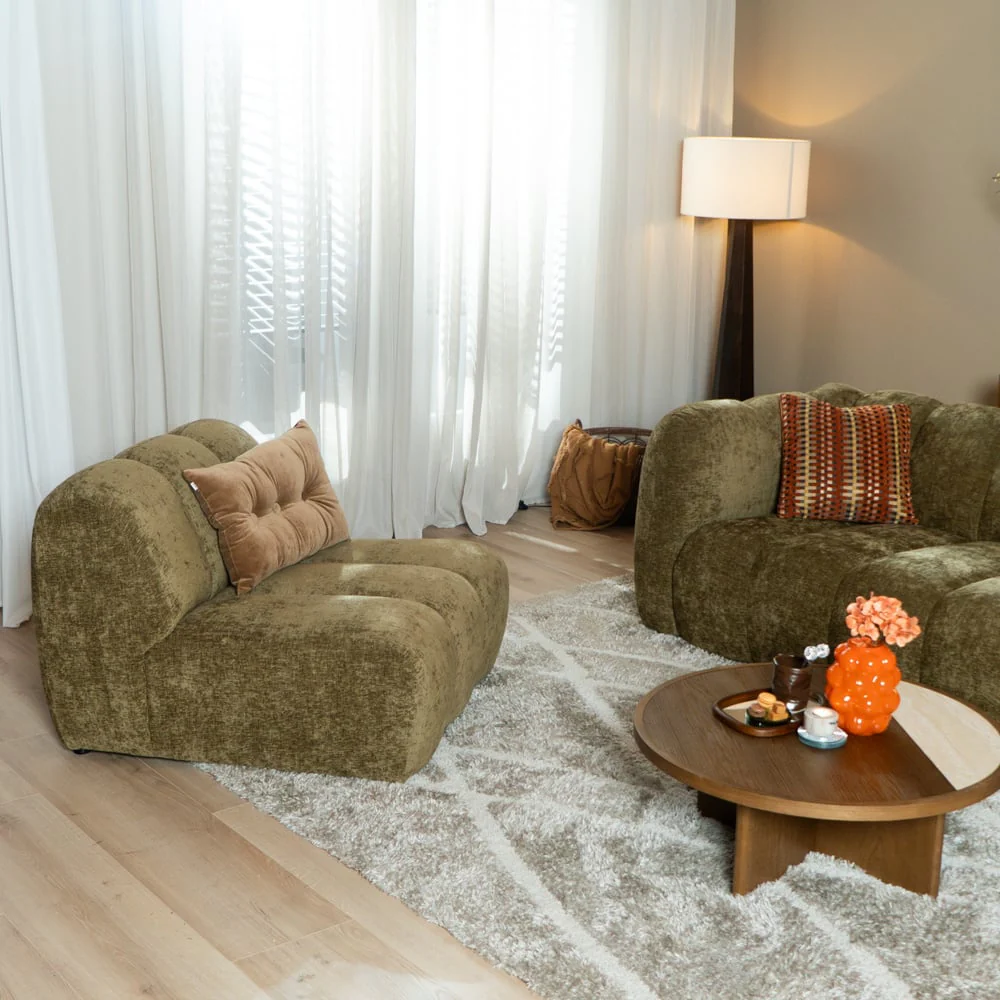 Bronx71 Fauteuil Luca chenille olijf groen - Image 3