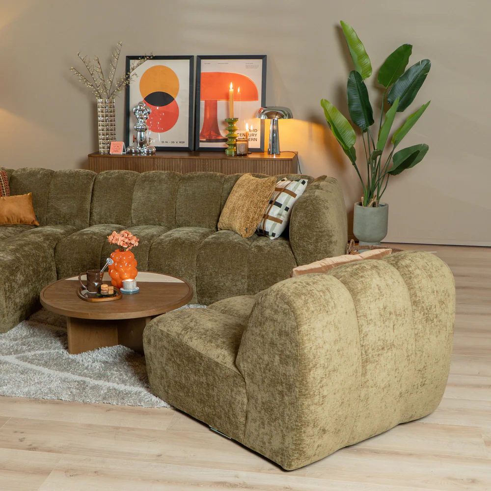 Bronx71 Fauteuil Luca chenille olijf groen - Image 5
