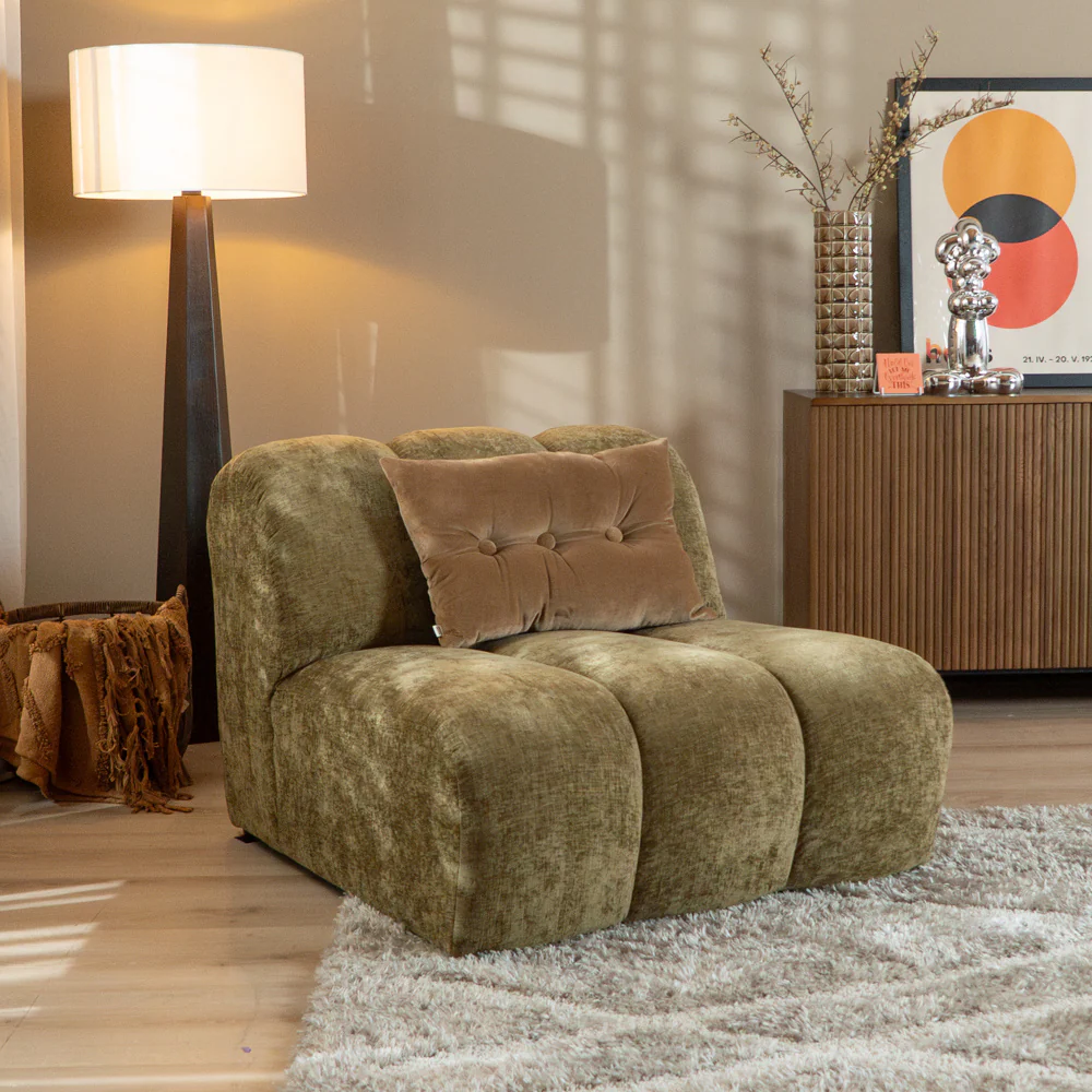 Bronx71 Fauteuil Luca chenille olijf groen - Image 8