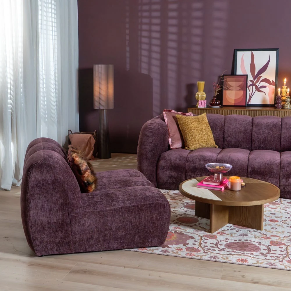 Bronx71 Fauteuil Luca chenille paars - Image 3