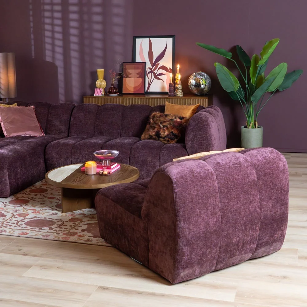 Bronx71 Fauteuil Luca chenille paars - Image 6