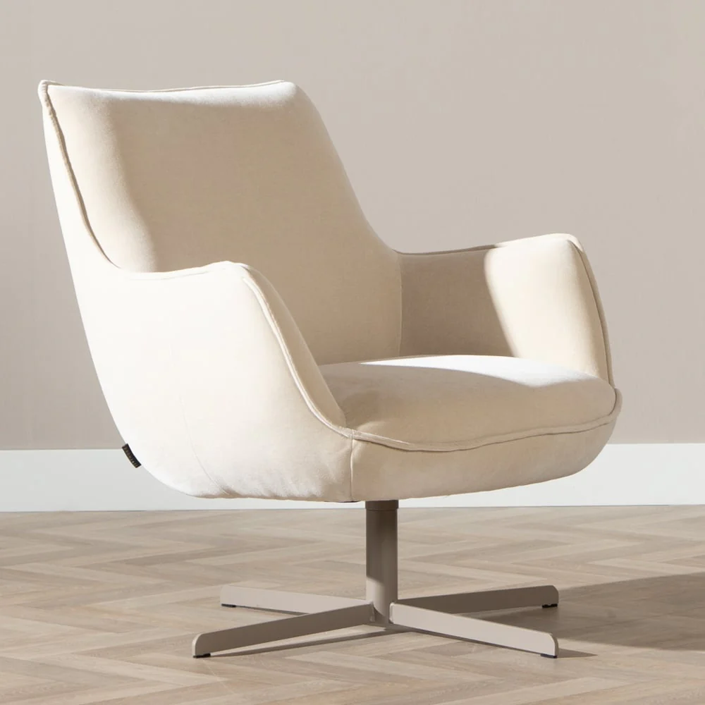 Bronx71 Fauteuil Stella draaibaar velvet beige