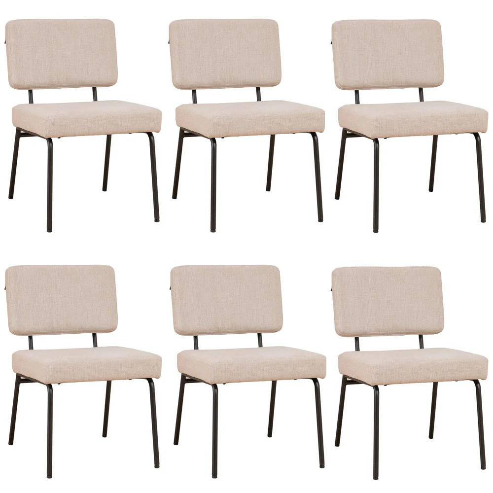 Bronx71 Scandinavische eetkamerstoel Espen beige gerecyclede stof - - Image 10