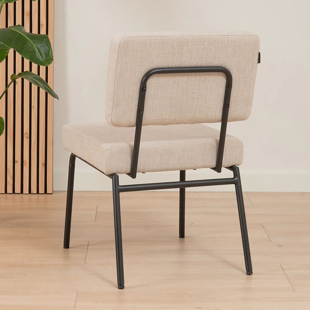 Bronx71 Scandinavische eetkamerstoel Espen beige gerecyclede stof - - Image 3