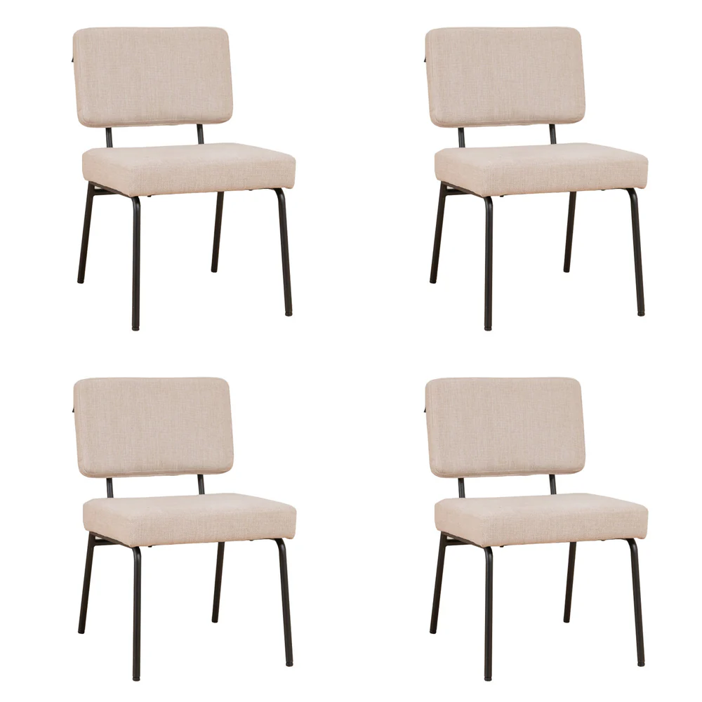 Bronx71 Scandinavische eetkamerstoel Espen beige gerecyclede stof - - Image 10