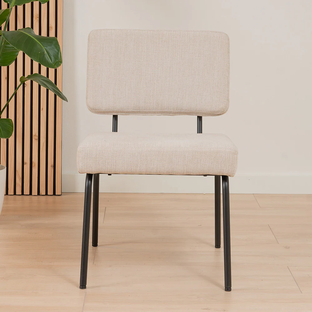 Bronx71 Scandinavische eetkamerstoel Espen beige gerecyclede stof - - Image 4