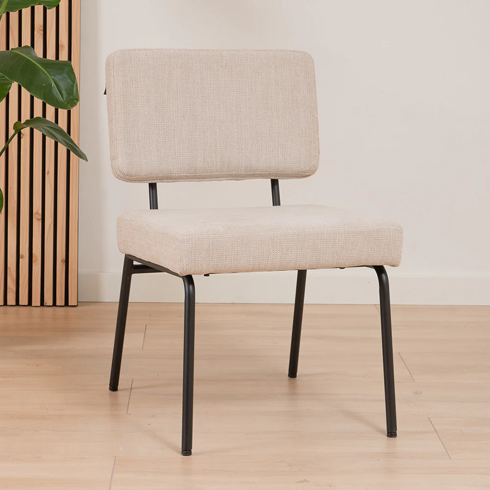 Bronx71 Scandinavische eetkamerstoel Espen beige gerecyclede stof - - Image 5