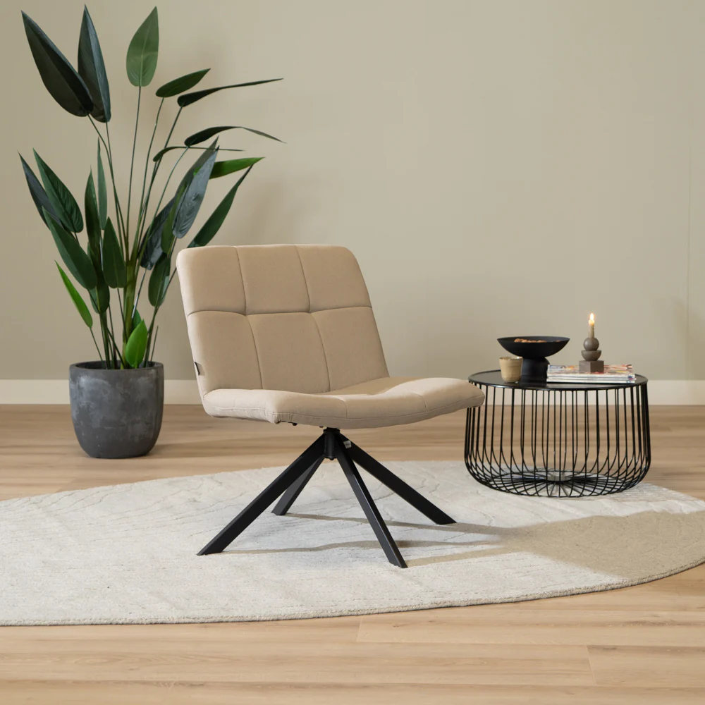 Bronx71 Scandinavische fauteuil Eevi gerecyclede stof taupe - Image 5