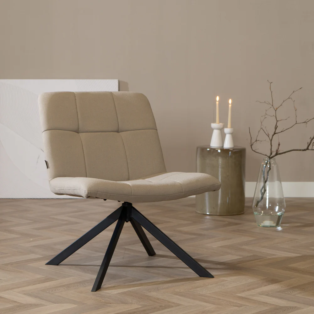Bronx71 Scandinavische fauteuil Eevi gerecyclede stof taupe - Image 6