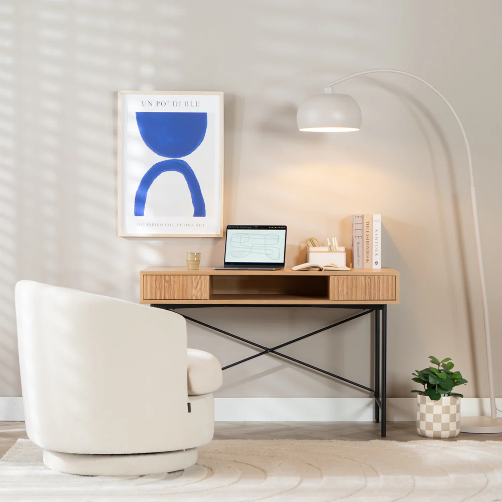 Bronx71 Scandinavische fauteuil Valerie draaibaar chenille off white - Image 3