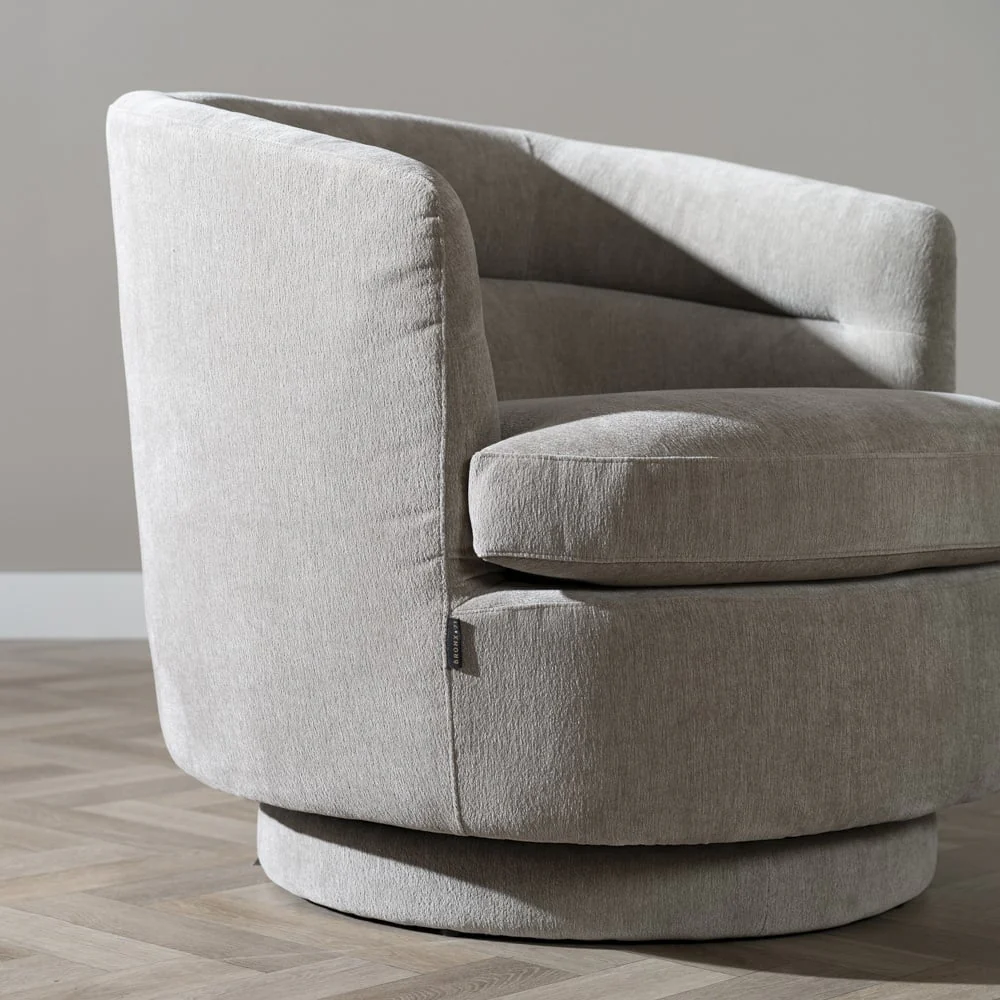 Bronx71 Scandinavische fauteuil Valerie draaibaar chenille taupe - Image 3