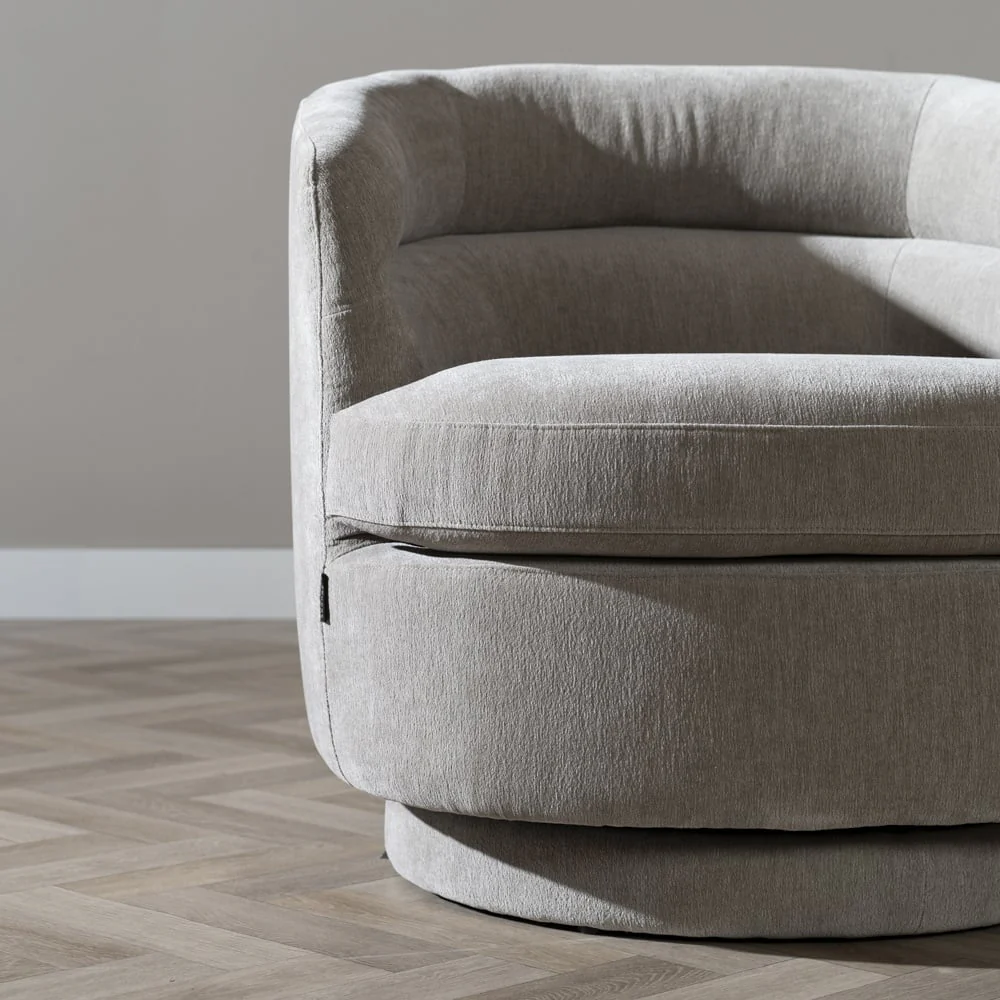 Bronx71 Scandinavische fauteuil Valerie draaibaar chenille taupe - Image 4