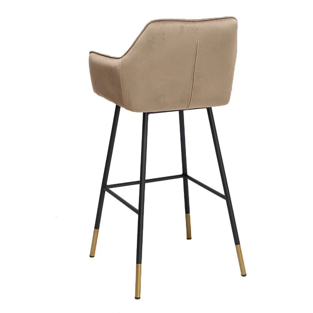 Bronx71 Velvet barkruk Fiona taupe 65-78 cm - Barkrukken set van 2 - Image 7