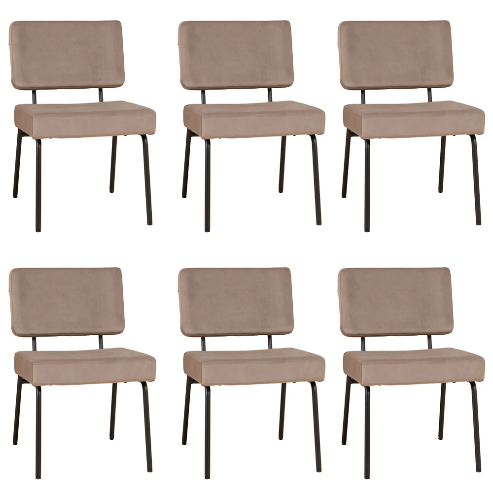 Bronx71 Velvet eetkamerstoel Espen taupe - Eetkamerstoelen set van 6 - Image 10