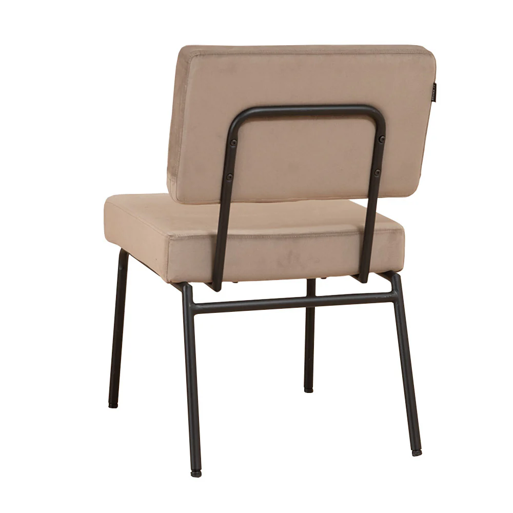 Bronx71 Velvet eetkamerstoel Espen taupe - Eetkamerstoelen set van 6 - Image 6