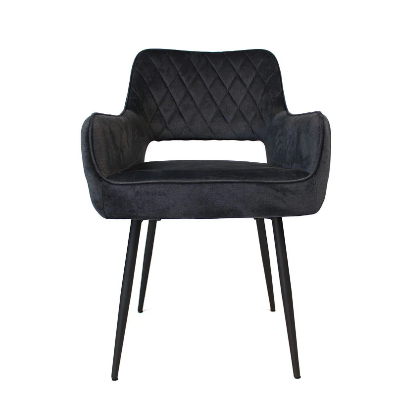 Bronx71 Velvet eetkamerstoel Mika antraciet - Eetkamerstoelen set van
