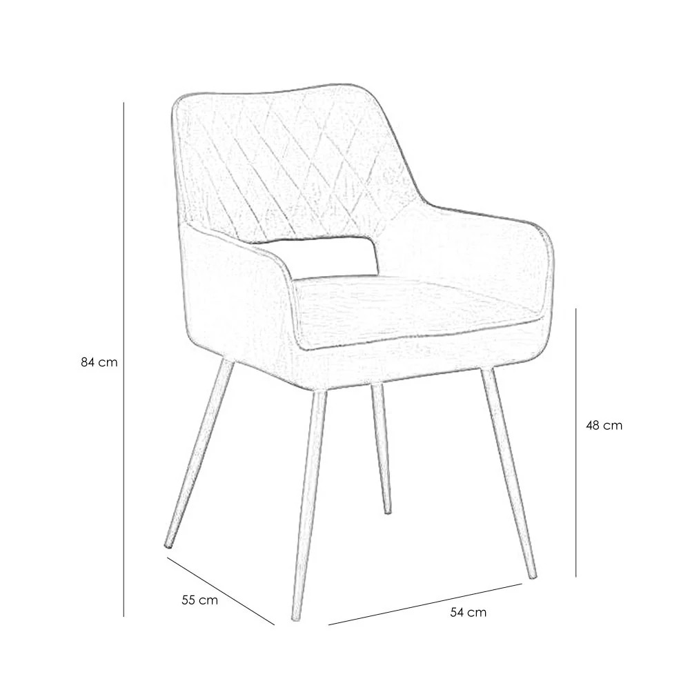 Bronx71 Velvet eetkamerstoel Mika antraciet - Eetkamerstoelen set van - Image 3
