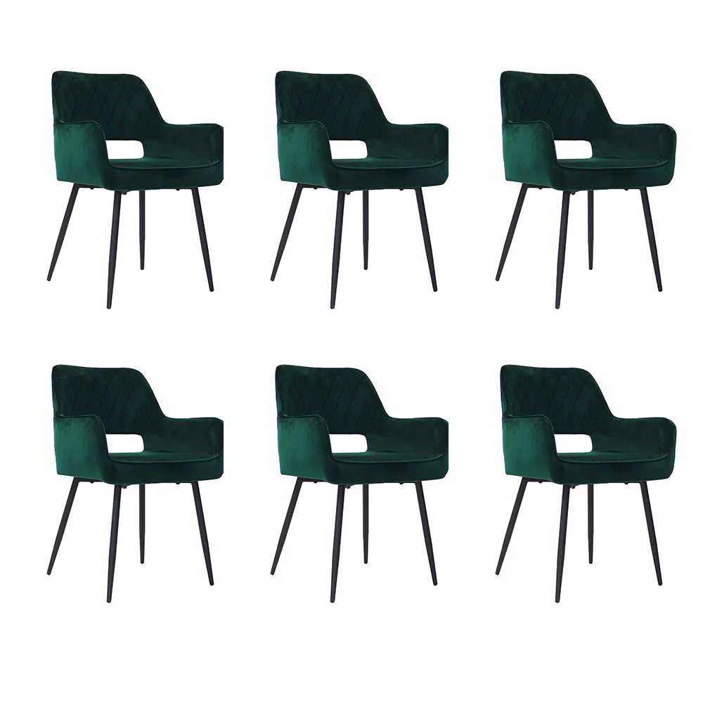Bronx71 Velvet eetkamerstoel Mika donkergroen - Eetkamerstoelen set