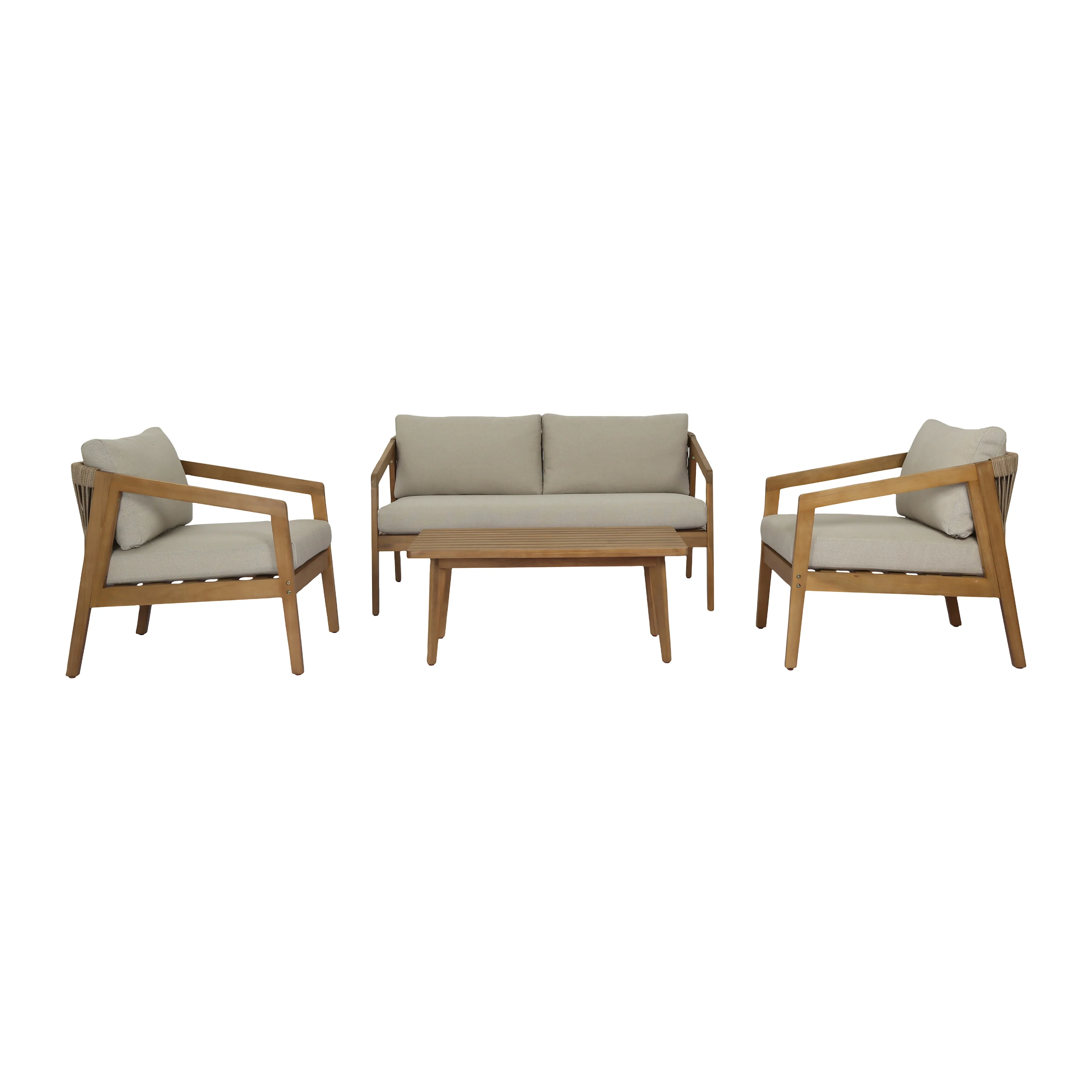 by fonQ Paleo Loungeset - Acaciahout - Beige