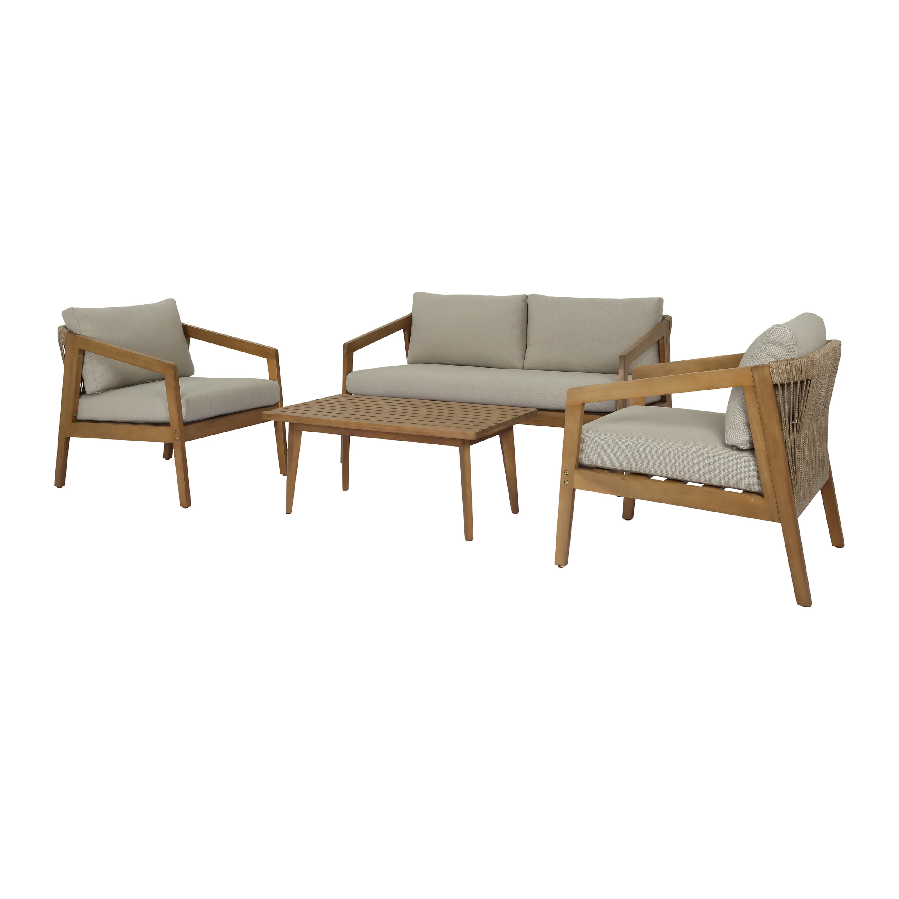 by fonQ Paleo Loungeset - Acaciahout - Beige - Image 3