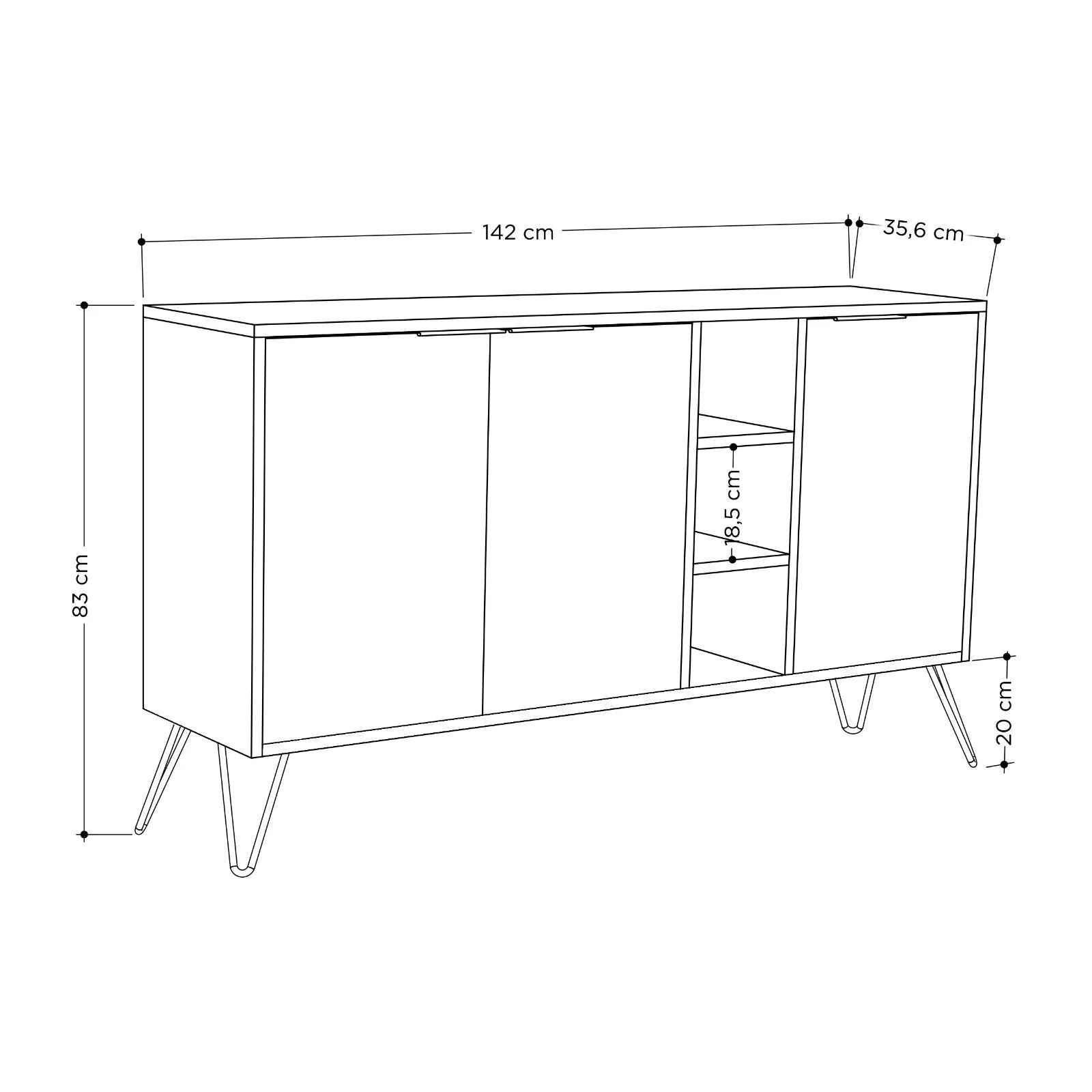 Calicosy - CLARA Buffet 3 nissen en 3 deuren - H83 cm - Image 3