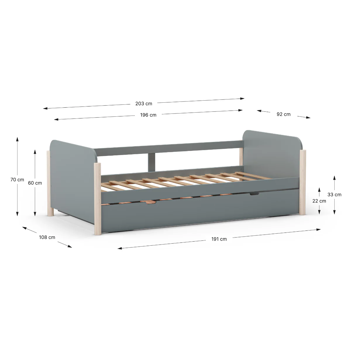 Calicosy - DAPHNE-bed - B198,5 cm - Groente - Image 3