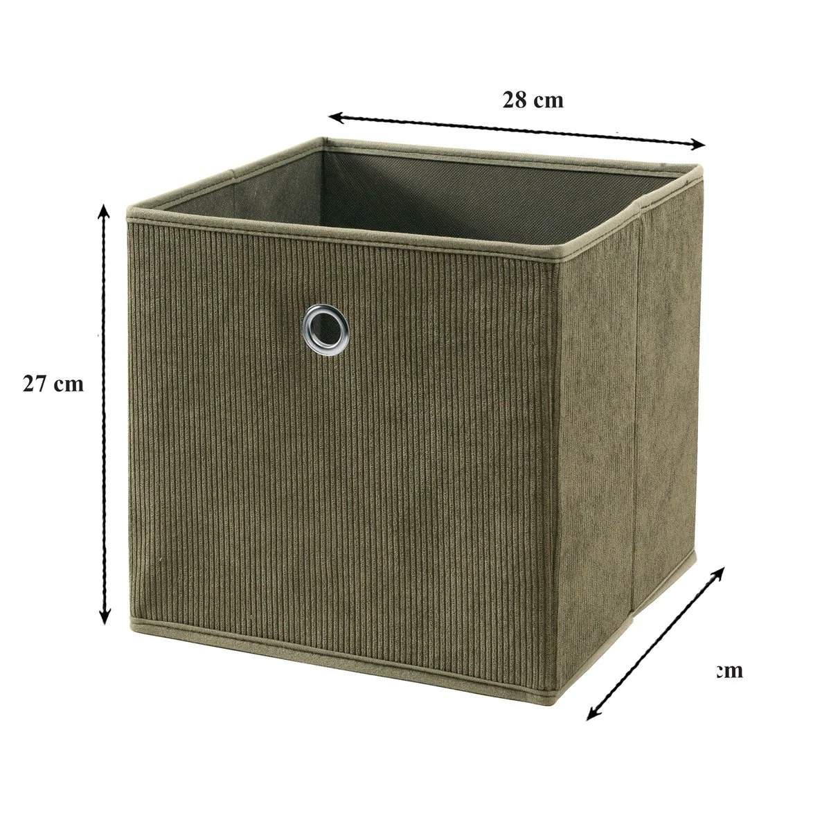Calicosy - Opvouwbare kubus van ribfluwee - H27 cm - Groen - Image 3