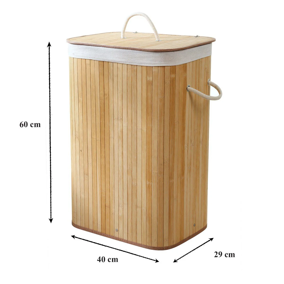 Calicosy - Rechthoekige bamboe wasmand 70L - H60 cm - H60 cm - Image 4