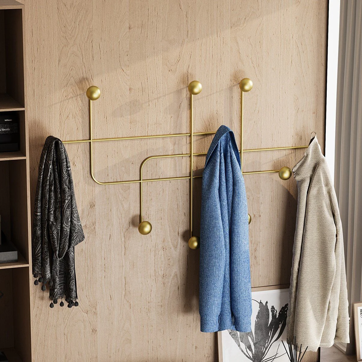 Calicosy - SAMARA Kapstok voor aan de muur - H64 cm - Goud - Image 3