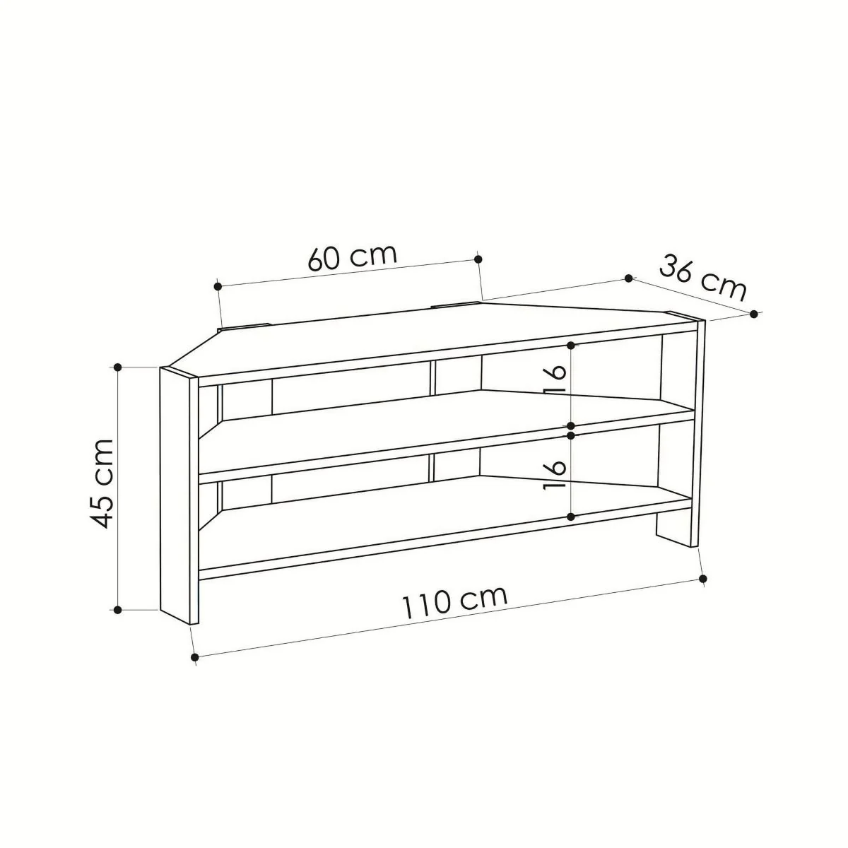Calicosy - THALES Hoek TVmeubel 3 planken - H45 cm - Image 5