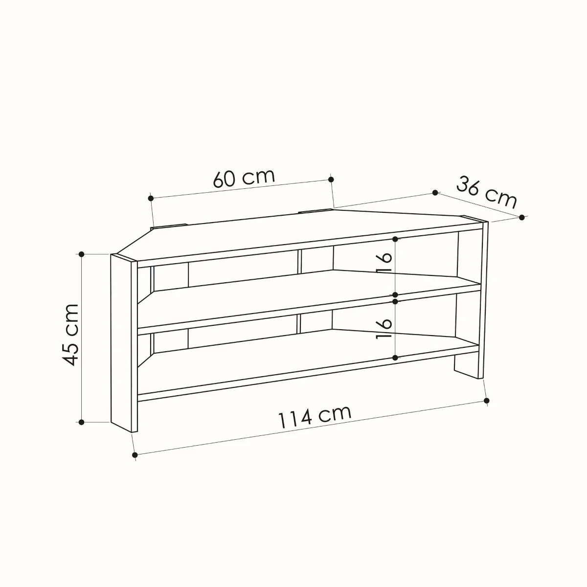 Calicosy - THALES Hoek TVmeubel 3 planken - H45 cm - Image 5