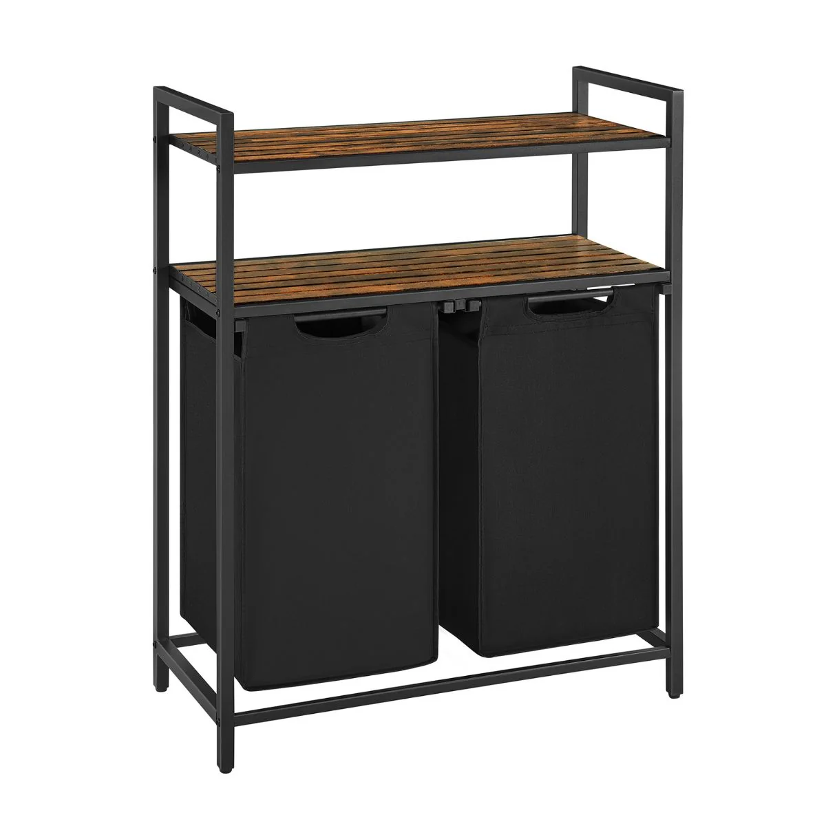 Calicosy - Wasmand met 2 compartimenten en 2 planken - H92 cm - Zwart - Image 3