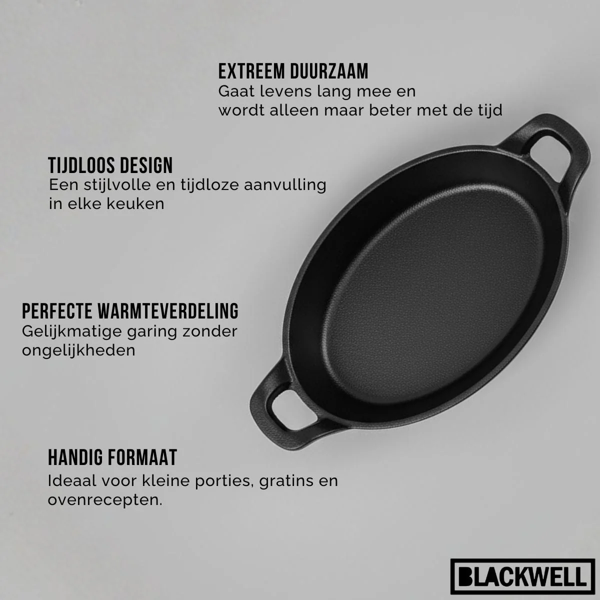 Cookinglife Ovenschaal Cast Iron Gietijzer Ovaal 21 x 15 x 4 cm - Image 5
