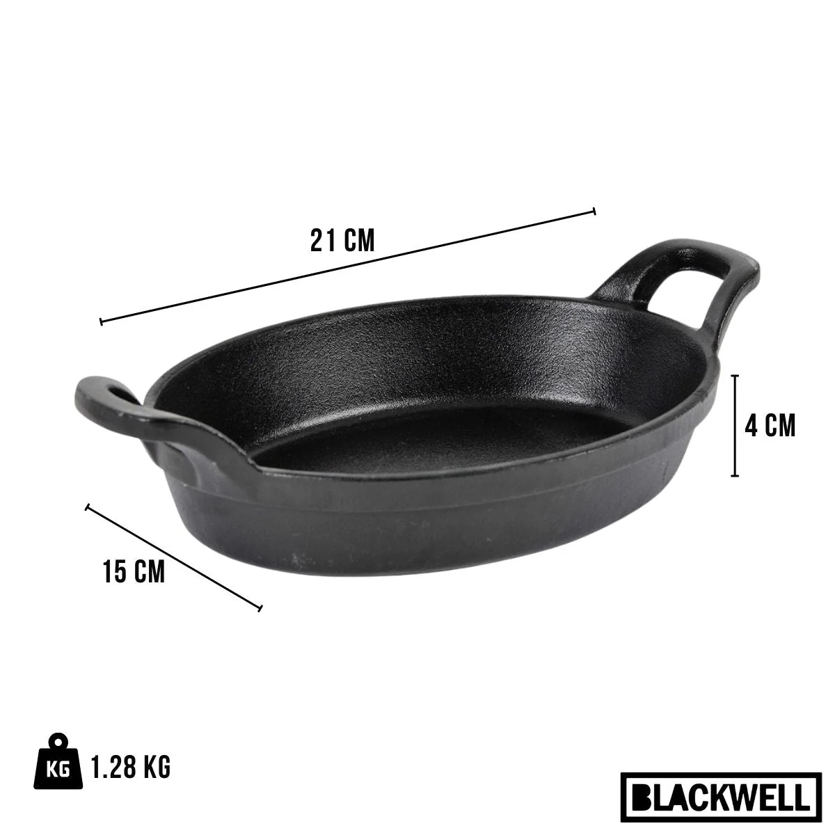 Cookinglife Ovenschaal Cast Iron Gietijzer Ovaal 21 x 15 x 4 cm - Image 6