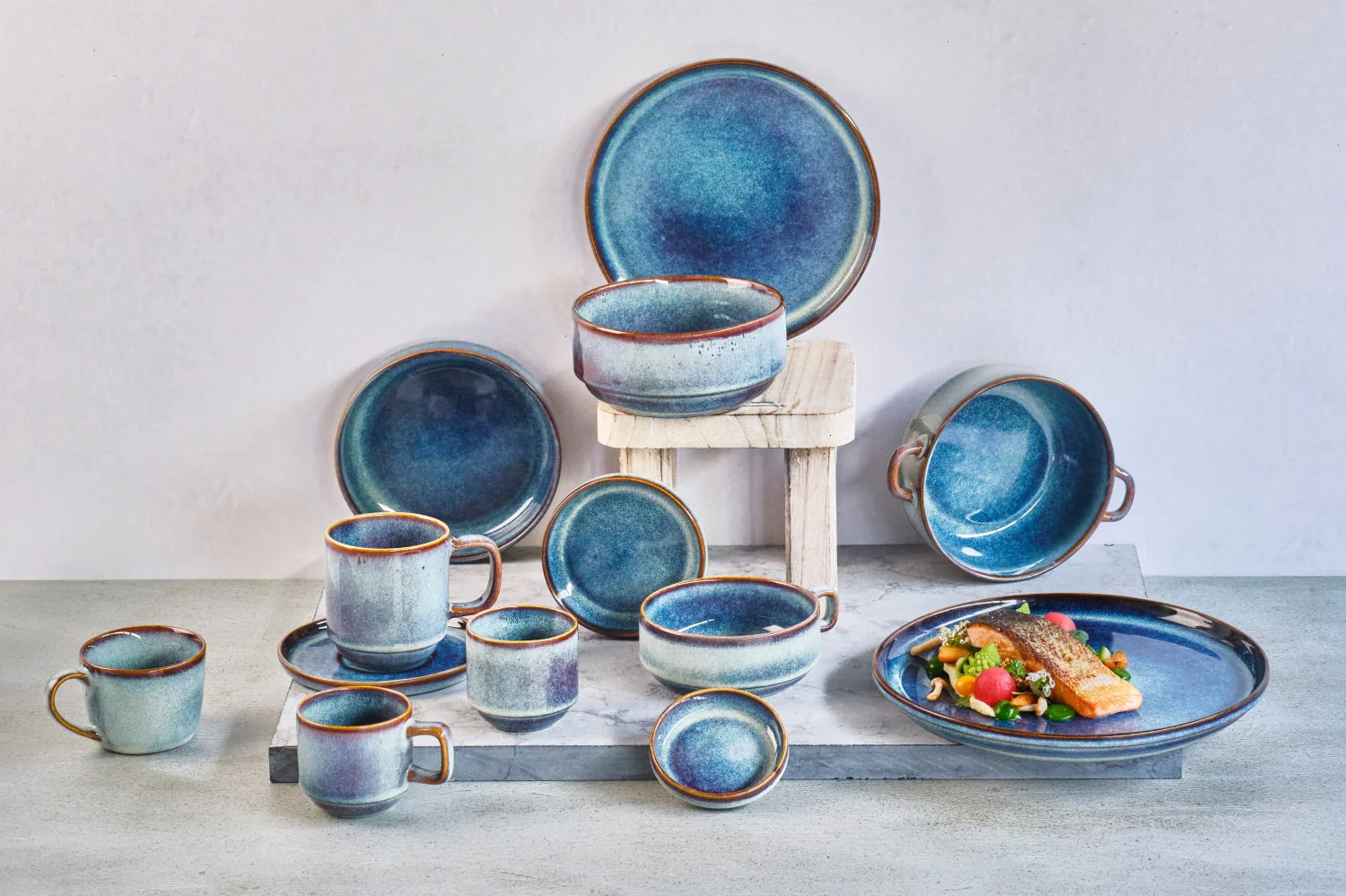 Cosy & Trendy Dinerborden Jade Indigo ø 27 cm - 4 Stuks - Image 5