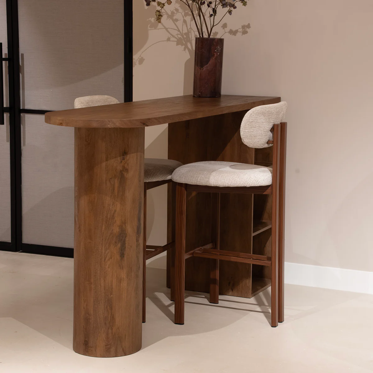 DÉJA Living - Bartafel Donkerbruin Hout - 140x50x105cm - Marbella - Image 6