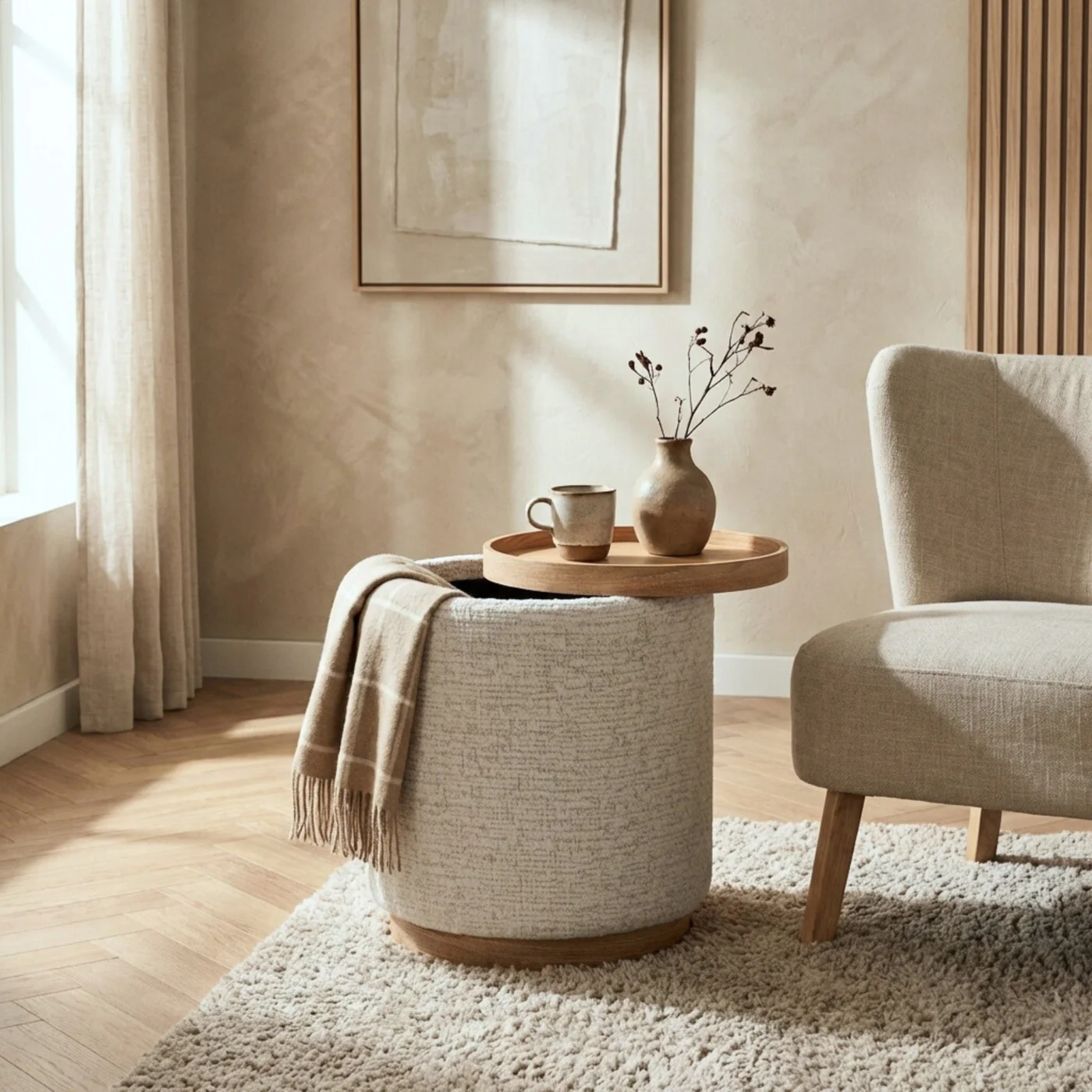 DÉJA Living - Bijzettafel Beige|Naturel - Ø40cm - Marcia - Image 2